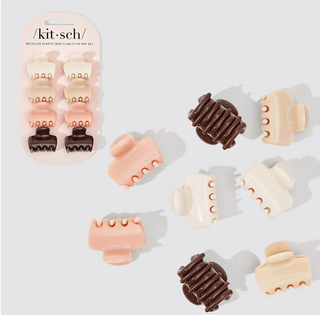 Recycled Plastic Mini Cloud Claw Clips 8 pc set / Rosewood / Kitsch