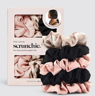 Satin Sleep Scrunchies 5 pc / Assorted Colors / Kitsch