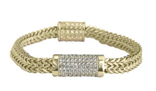 Gold CZ Center Magnetic Bracelet
