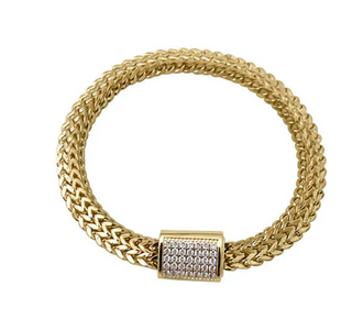 Gold CZ Clasp Magnetic Bracelet