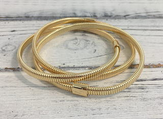 Gold Thin Triple Band Magnetic Bracelet