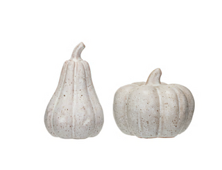 Small Pumpkin & Squash Stoneware Decor