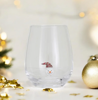 Holiday Stemless Wine Glass
