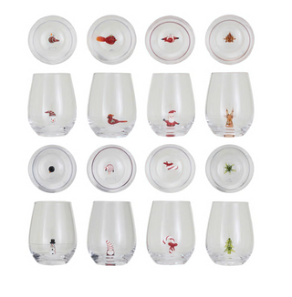 Holiday Stemless Wine Glass