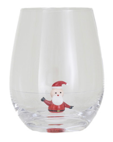 Holiday Stemless Wine Glass