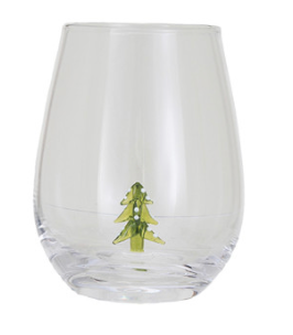 Holiday Stemless Wine Glass