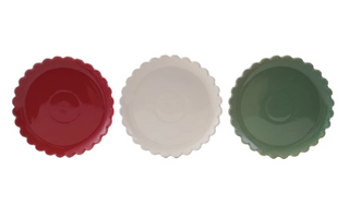 Holiday Scalloped Edge Stoneware Plate