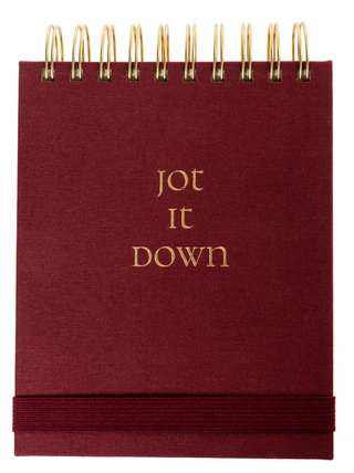 Jot It Down Fabric Covered Journal - Plum Red