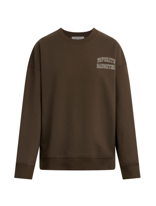 The Collegiate Chest Logo Sweatshirt - Coffee/Gardenia // Favorite Daughter