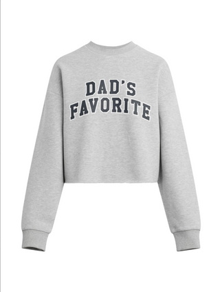 The Cropped Dad's Favorite Sweatshirt - Heather Gray/Navy // Favorite Daughter