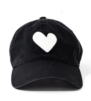 Baseball Hat Heart Patch - Black/White // Kerri Rosenthal