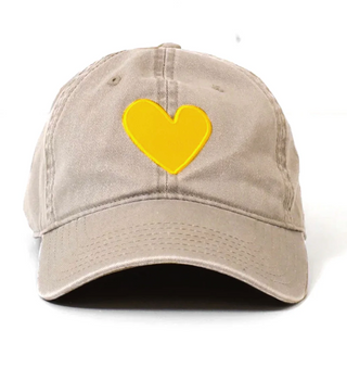 Baseball Hat Heart Patch - Sand/Sunshine // Kerri Rosenthal