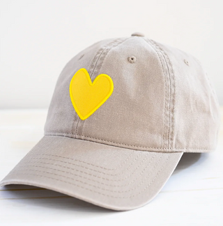 Baseball Hat Heart Patch - Sand/Sunshine // Kerri Rosenthal