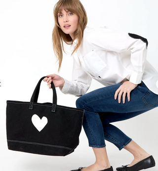 Imperfect Heart Tote - Black // Kerri Rosenthal