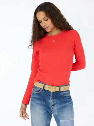 KR Long Sleeve Rib Tee - Red // Kerri Rosenthal