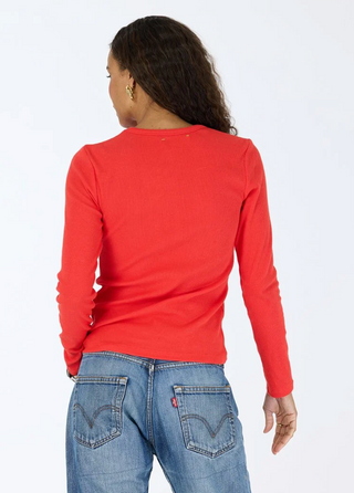 KR Long Sleeve Rib Tee - Red // Kerri Rosenthal
