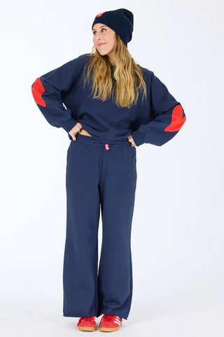 Benton Imperfect Heart Patch Sweatshirt - Indigo Blue // Kerri Rosenthal