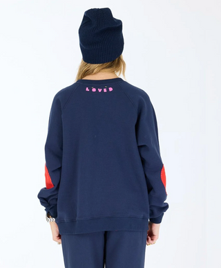 Benton Imperfect Heart Patch Sweatshirt - Indigo Blue // Kerri Rosenthal