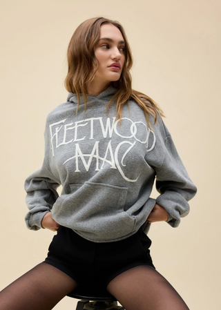 Fleetwood Mac Logo Oversized Hoodie - Heather Grey // Daydreamer