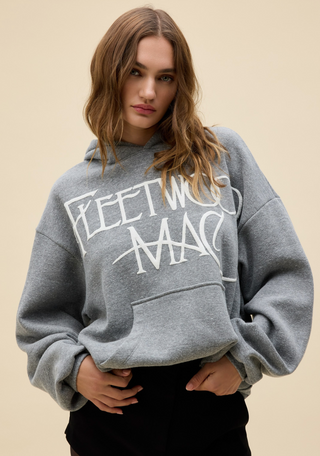 Fleetwood Mac Logo Oversized Hoodie - Heather Grey // Daydreamer