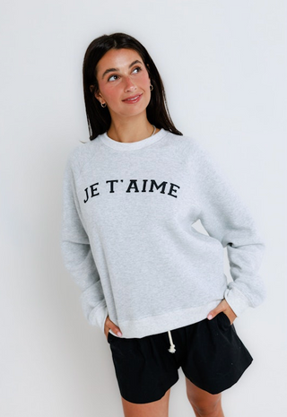 Je T'aime Raglan Crew - Heather Ash // Sunny Somewhere