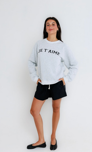 Je T'aime Raglan Crew - Heather Ash // Sunny Somewhere
