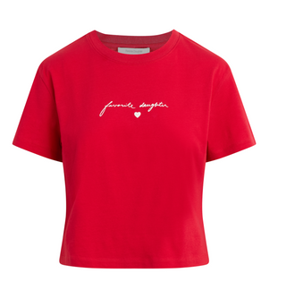 The Cropped Signature Tee - Rouge Red // Favorite Daughter
