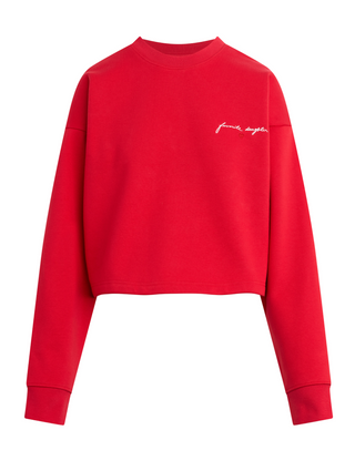 The Cropped Signature Sweatshirt - Rouge Red // Favorite Daughter