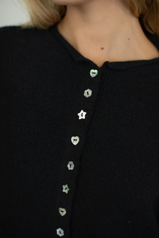 Mismatch Buttons Piper Cardigan - Black