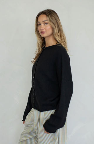 Mismatch Buttons Piper Cardigan - Black