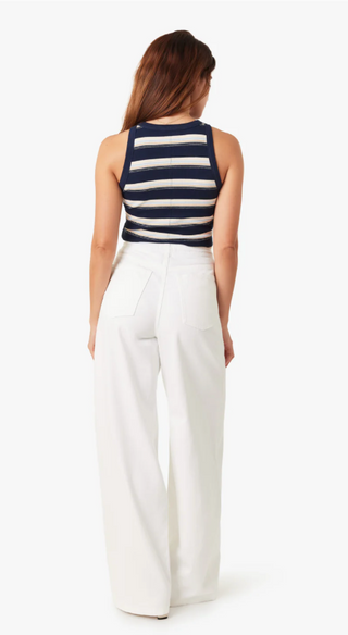 Lia Drawstring Wide Leg Pants - White // Habitual