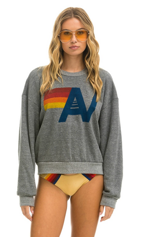 Logo Relaxed Crew Sweatshirt - Heather Grey // Aviator Nation