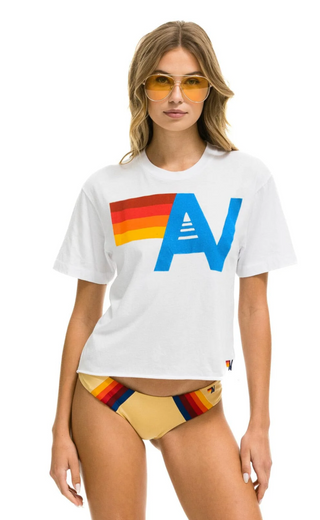 Logo Boyfriend Tee - White // Aviator Nation
