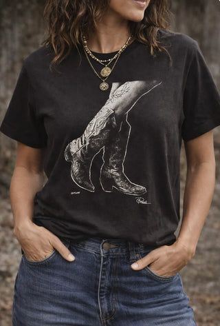 Outlaw Mushie Tee - Worn Black