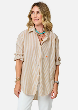 Jack Linen Stripe Shirt - Oak // Kerri Rosenthal