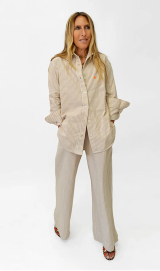Jack Linen Stripe Shirt - Oak // Kerri Rosenthal
