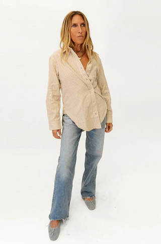 Jack Linen Stripe Shirt - Oak // Kerri Rosenthal