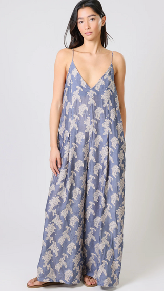 Traffic People-Wisdom & Pearls Jumpsuit-Blue