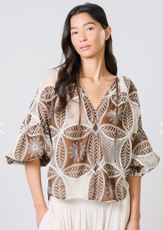 Traffic People-Rose Blouse-Brown