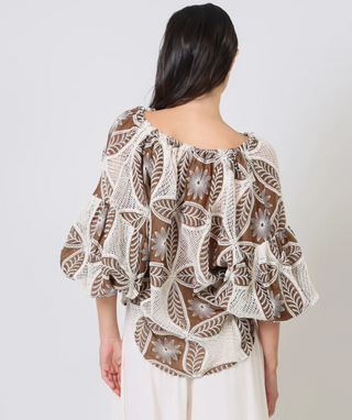 Traffic People-Rose Blouse-Brown