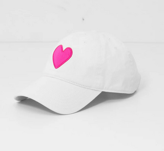 KR Imperfect Heart Hat Baseball Cap - Neon Pink & White