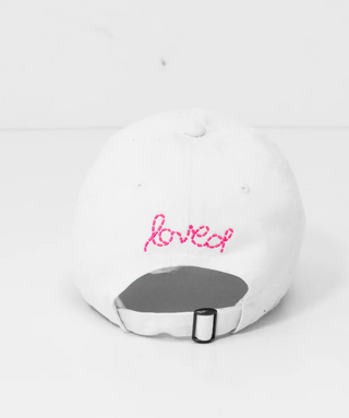 KR Imperfect Heart Hat Baseball Cap - Neon Pink & White