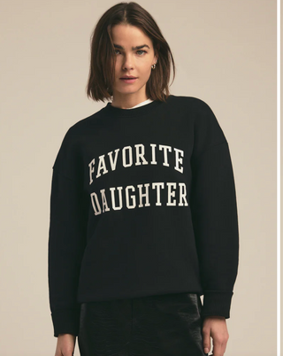 Favorite Daughter-The Collegiate Sweatshirt-Blk/White