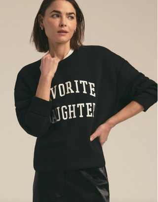 Favorite Daughter-The Collegiate Sweatshirt-Blk/White