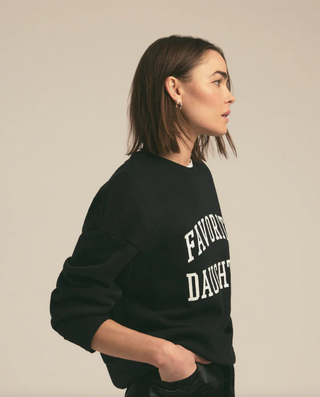 Favorite Daughter-The Collegiate Sweatshirt-Blk/White