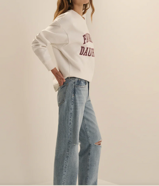 Favorite Daughter-The Collegiate Sweatshirt-Gradena/Raspberry