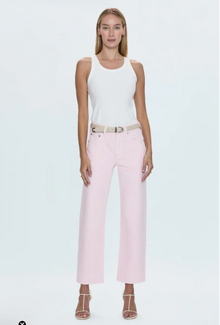 Pistola-Lexi Mid Rise Bowed Straight-Blush