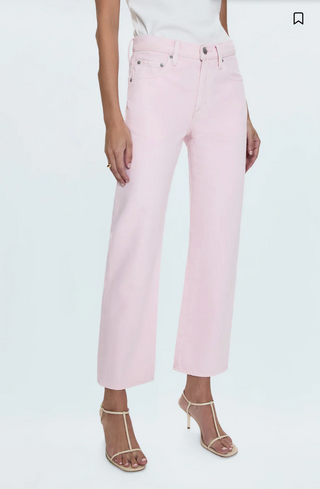 Pistola-Lexi Mid Rise Bowed Straight-Blush