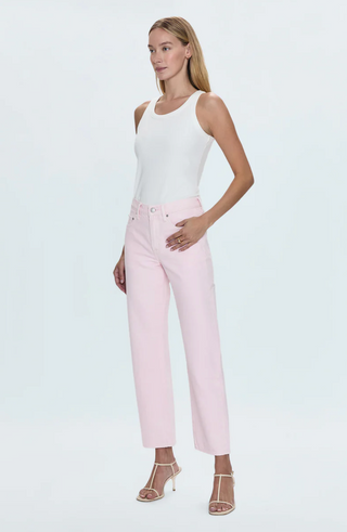 Pistola-Lexi Mid Rise Bowed Straight-Blush