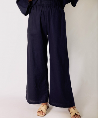 Marina Linen Pant - Navy